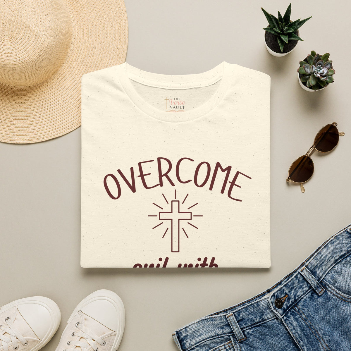 Overcome Evil With Good Christian T-Shirt | Romans 12:21 KJV