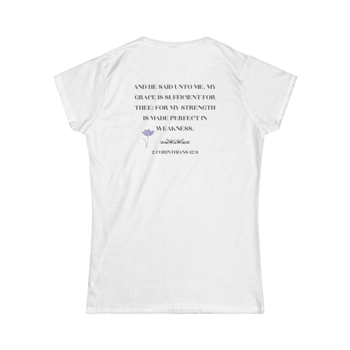 His Grace Is Sufficient 2 Corinthians 12:9 Women’s Christian T-Shirt