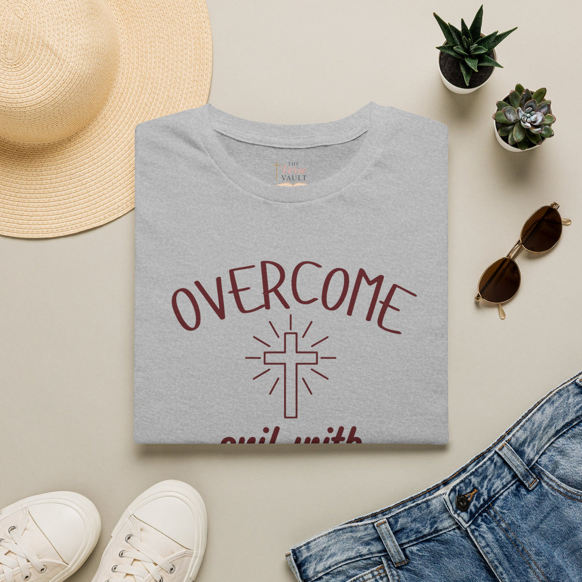 Overcome Evil With Good Christian T-Shirt | Romans 12:21 KJV