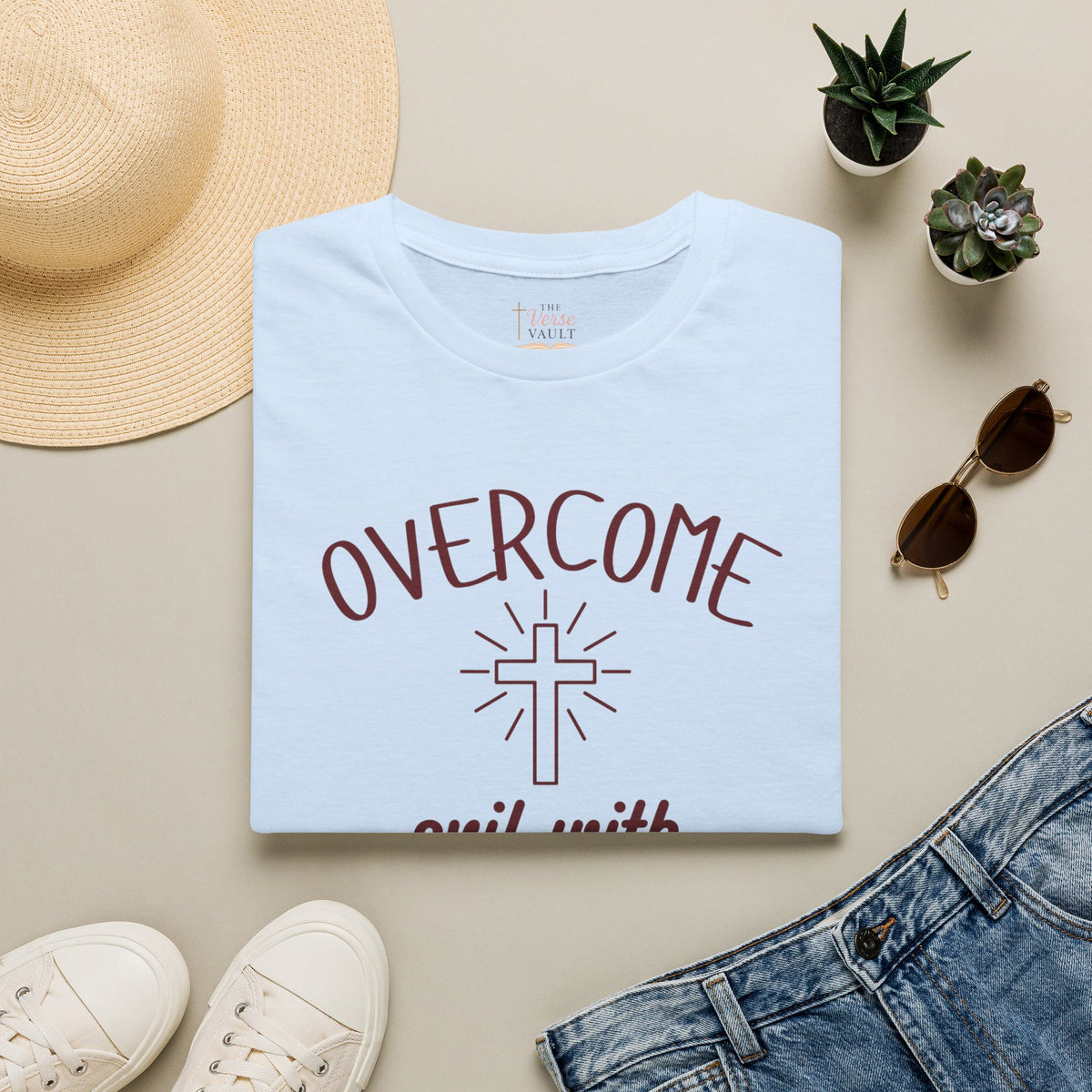 Overcome Evil With Good Christian T-Shirt | Romans 12:21 KJV