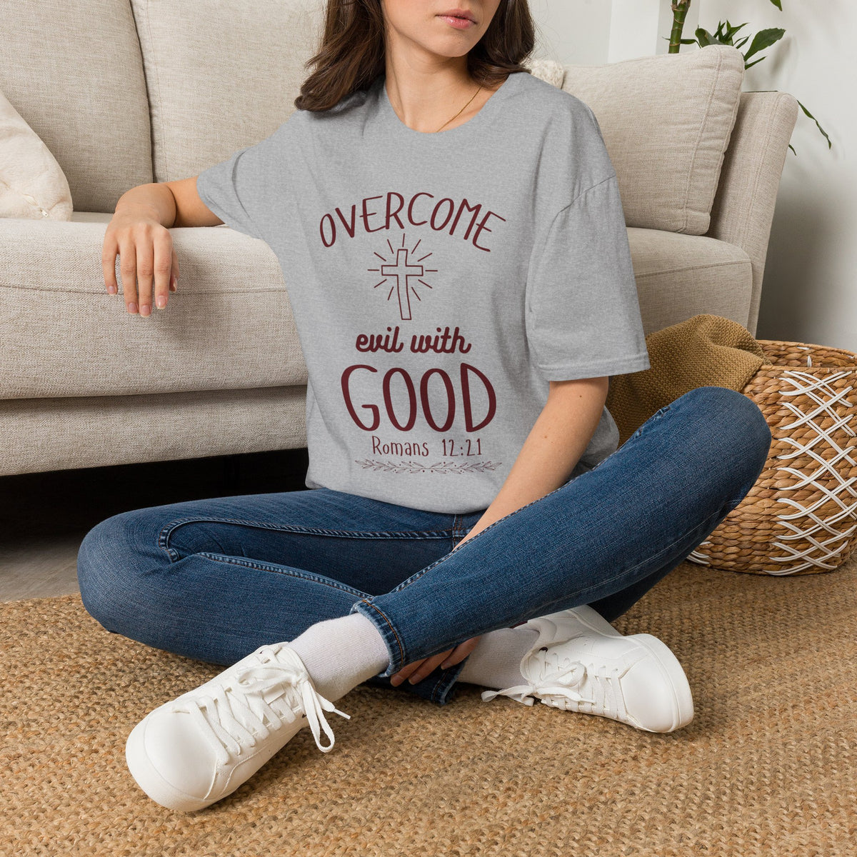 Overcome Evil With Good Christian T-Shirt | Romans 12:21 KJV
