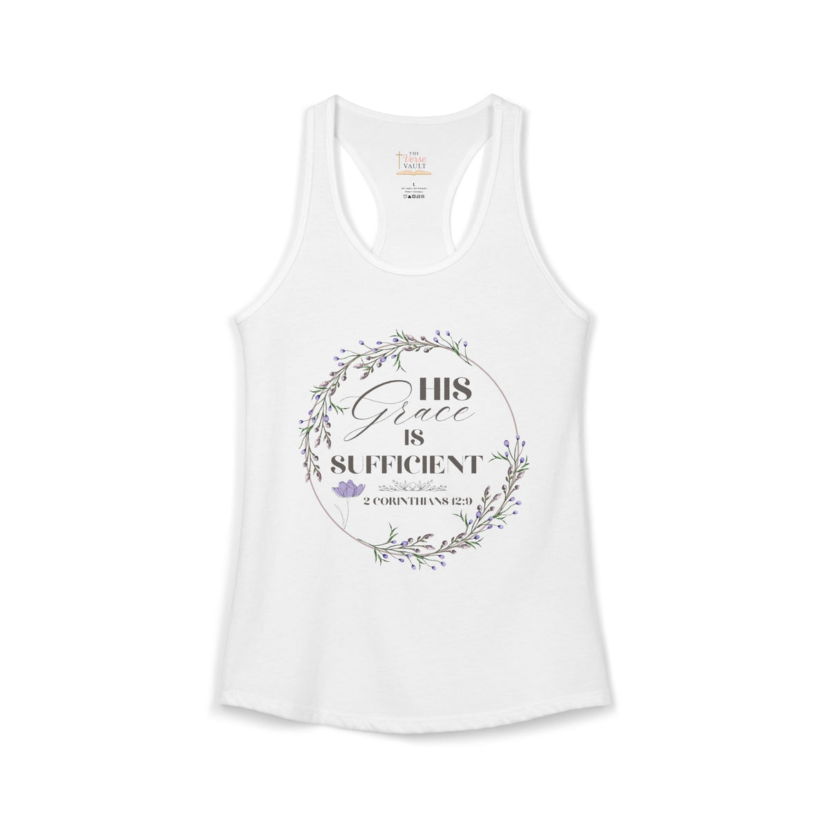 His Grace Is Sufficient 2 Corinthians 12:9 Women’s Christian Tank Top