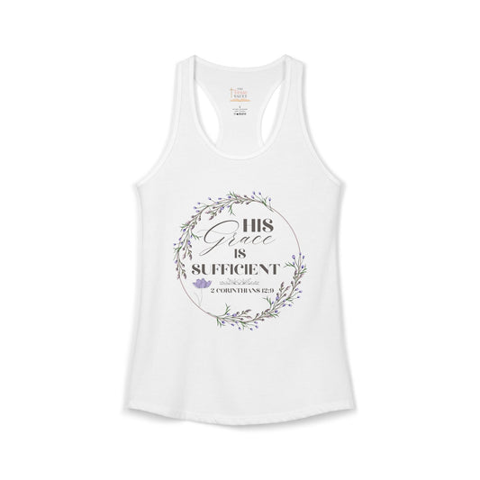 His Grace Is Sufficient 2 Corinthians 12:9 Women’s Christian Tank Top