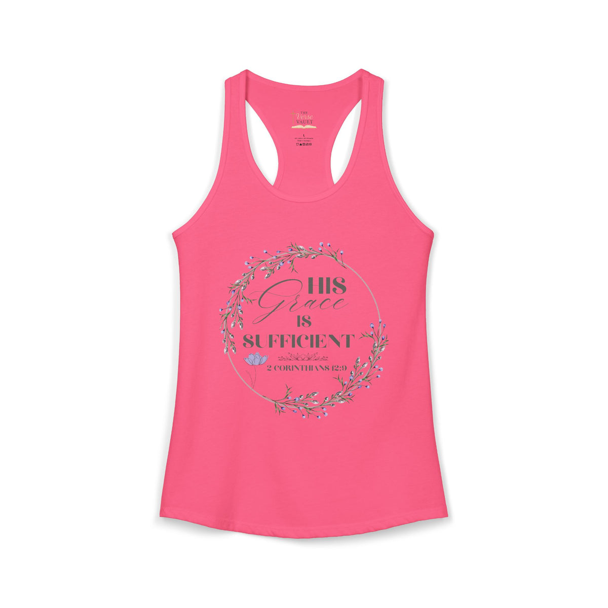 His Grace Is Sufficient 2 Corinthians 12:9 Women’s Christian Tank Top