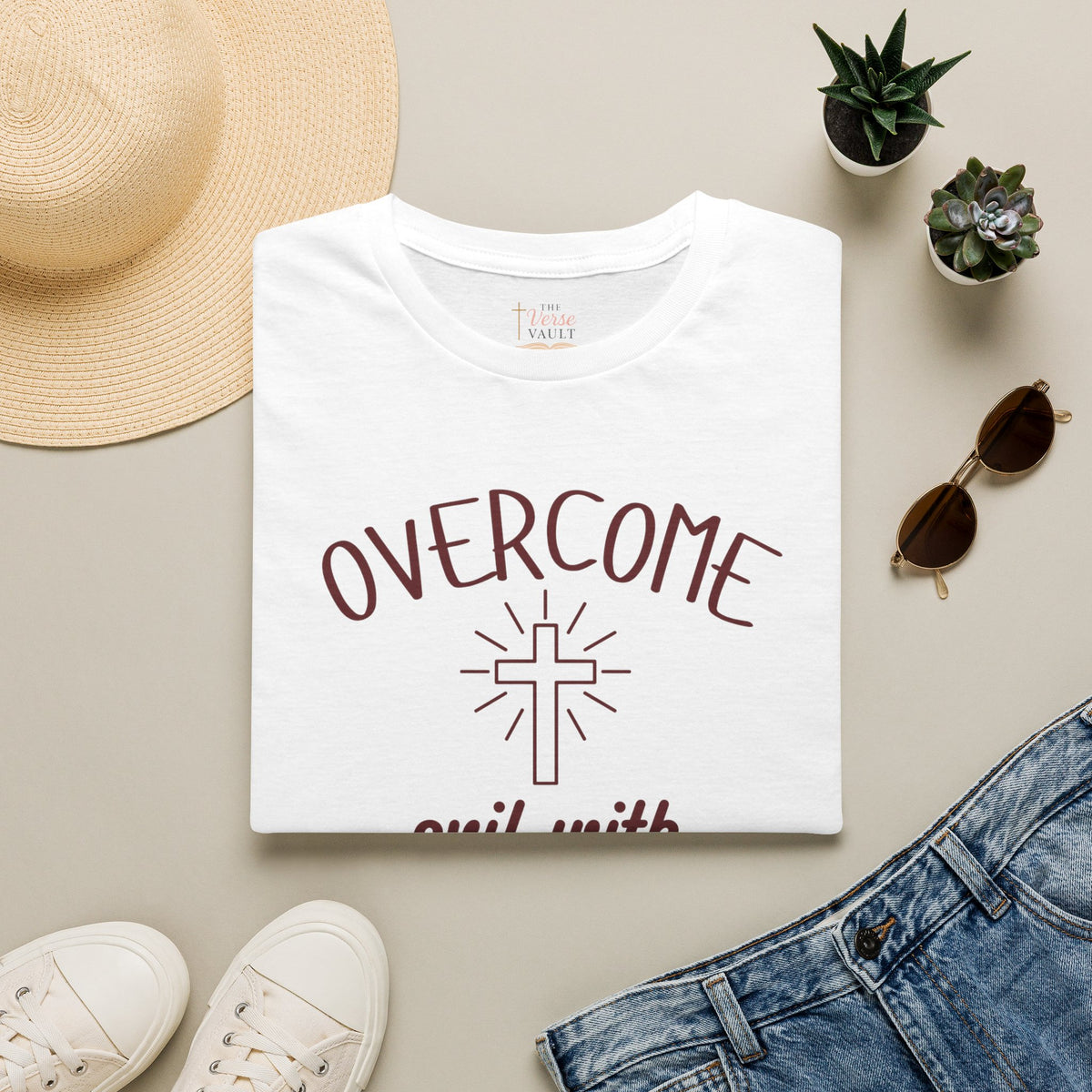 Overcome Evil With Good Christian T-Shirt | Romans 12:21 KJV