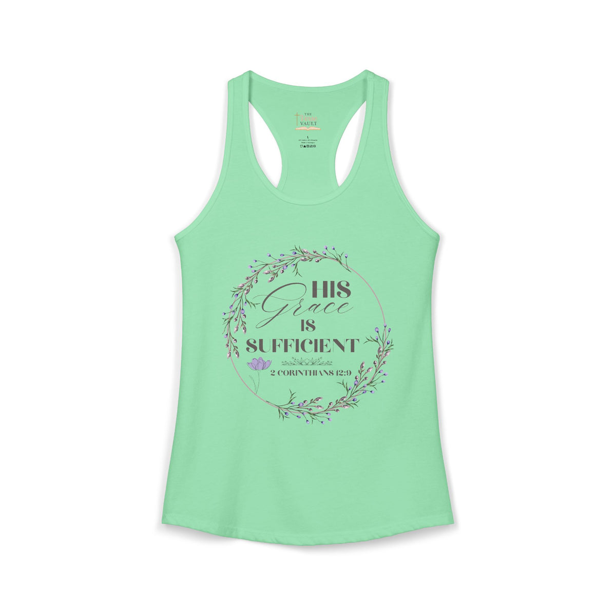 His Grace Is Sufficient 2 Corinthians 12:9 Women’s Christian Tank Top