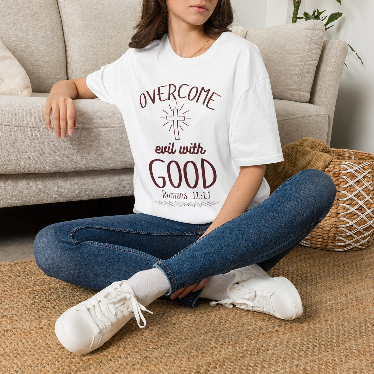 Overcome Evil With Good Christian T-Shirt | Romans 12:21 KJV