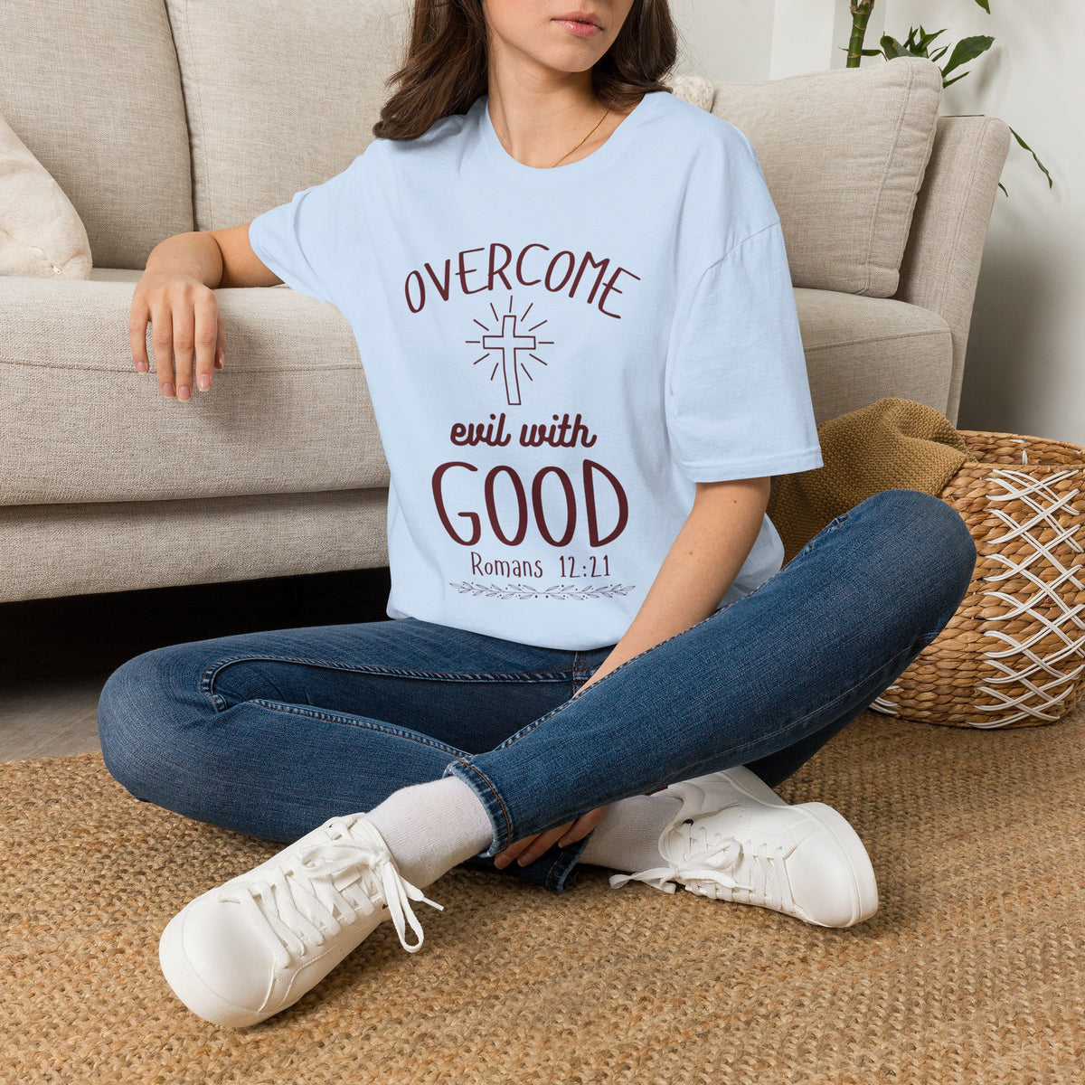 Overcome Evil With Good Christian T-Shirt | Romans 12:21 KJV